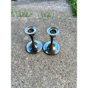 Oneida Silversmiths Vintage Silver Plated Weighted Candlestick Holders Set of 2